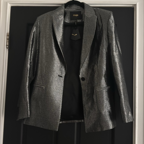 Maje Valery Metallic Blazer 40 - Picture 3 of 4